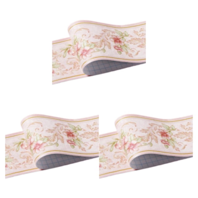 Advancent Línea de rodapié autoadhesiva de veteado de madera para superficies lisas, resistente y confiable, duradero, seguro, jardín rosa Type1 NO1