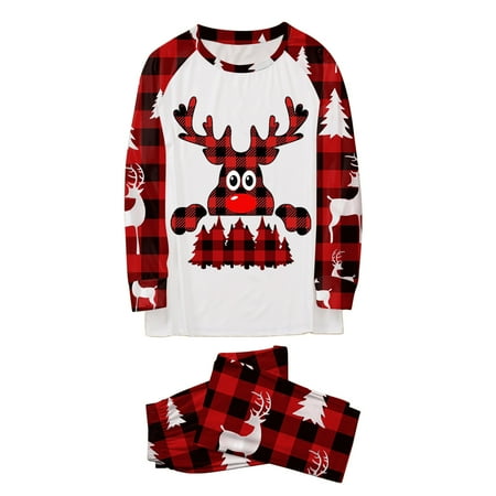

B91xZ Christmas Pajamas For Family Holiday Christmas Pajamas Family Matching Pjs Set Xmas Jammies for Couples Youth White XXL