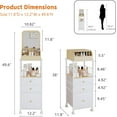 thumbnail image 3 of Makeup Organizer Cart with Vanity Mirror, Floor Skincare Organizers Make Up Organizers-Vanity Organizer Cosmetic Display Cases Holder for Skin Care Perfume Nail Polish Brush Hair Tool (White), 3 of 15