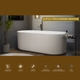 thumbnail image 4 of 67"Acrylic Freestanding Bathtub, V Shape Freestanding Soaking Acrylic Bathtub, Unique Pleated Design With Chrome Drain and Classic Slotted Overflow,Cupc Certified,Gloss White, 4 of 8