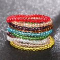 thumbnail image 4 of Xiao Hua Pulsera de cristal hecha a mano con cuentas de vidrio, pulsera elástica, joyería de moda para mujer, color blanco, 1 pieza, 4 of 5