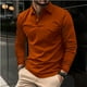 thumbnail image 1 of Blusa y camisa de manga larga con cuello vuelto para hombre, informal, lisa, de manga larga, deportiva, de poliéster, 1 of 6