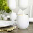 thumbnail image 3 of PLASTICPRO 12 Oz Disposable Stemless Wine Glasses White and Gold Rim Plastic Cups for Party, 6-Pack, 3 of 3
