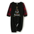 thumbnail image 2 of Sunloudy Family Matching Christmas Pajamas, Letter Snowflake Print Long-Sleeved Tops + Plaid Trousers Sleepwear Outfits, 2 of 6
