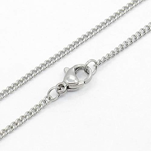 10 collares de cadena trenzada de acero inoxidable 304 resistente para mujer con cierres de pinza de langosta, color acero inoxidable, 45 cm (17,7 pulgadas).