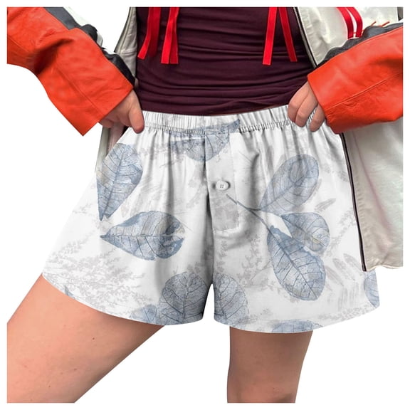 Siilsaa Women's Shorts Womens Shorts 2024 Comfy Summer Drawstring High Waist Shorts for Women Trendy Light Blue,L
