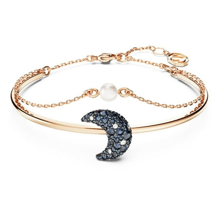 Swarovski Luna 5671586 Rose Gold-Tone Plated, Crystal & Pearl Bangle Bracelet $169