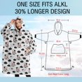 thumbnail image 4 of Oversized Wearable Blanket Hoodie,White Cow Cloud Pattern Sherpa Blanket Hoodie with Super Pockets,Super Warm Fuzzy Pullover for Women & Men, 4 of 6