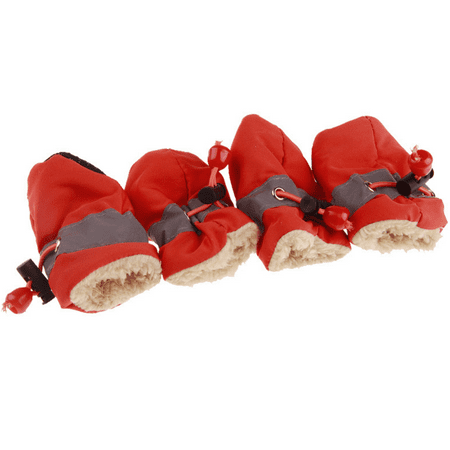 Dog Snow Boots  Dog Shoes for Winter  Dog Winter Boots for Small Medium Dogs Puppies  Dog Boots Paw Protectors with Anti-Slip Sole and Plush  Pack of 4