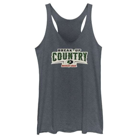 Women's Mossy Oak Break-Up Country Logo  Racerback Tank Top Navy Blue Heather X Small