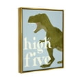 thumbnail image 3 of Stupell Industries High Five Roaring Dinosaur T-Rex Kids Typography Graphic Art Metallic Gold Floating Framed Canvas Print Wall Art, Design by Daphne Polselli, 3 of 6