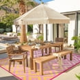 thumbnail image 3 of Wonnitar 9x12 Outdoor Rugs, Waterproof Plastic Portable Patio Rug, Large Reversible Camping Carpet, Modern Orange Pink Carpets for Balcony Beach, 3 of 8