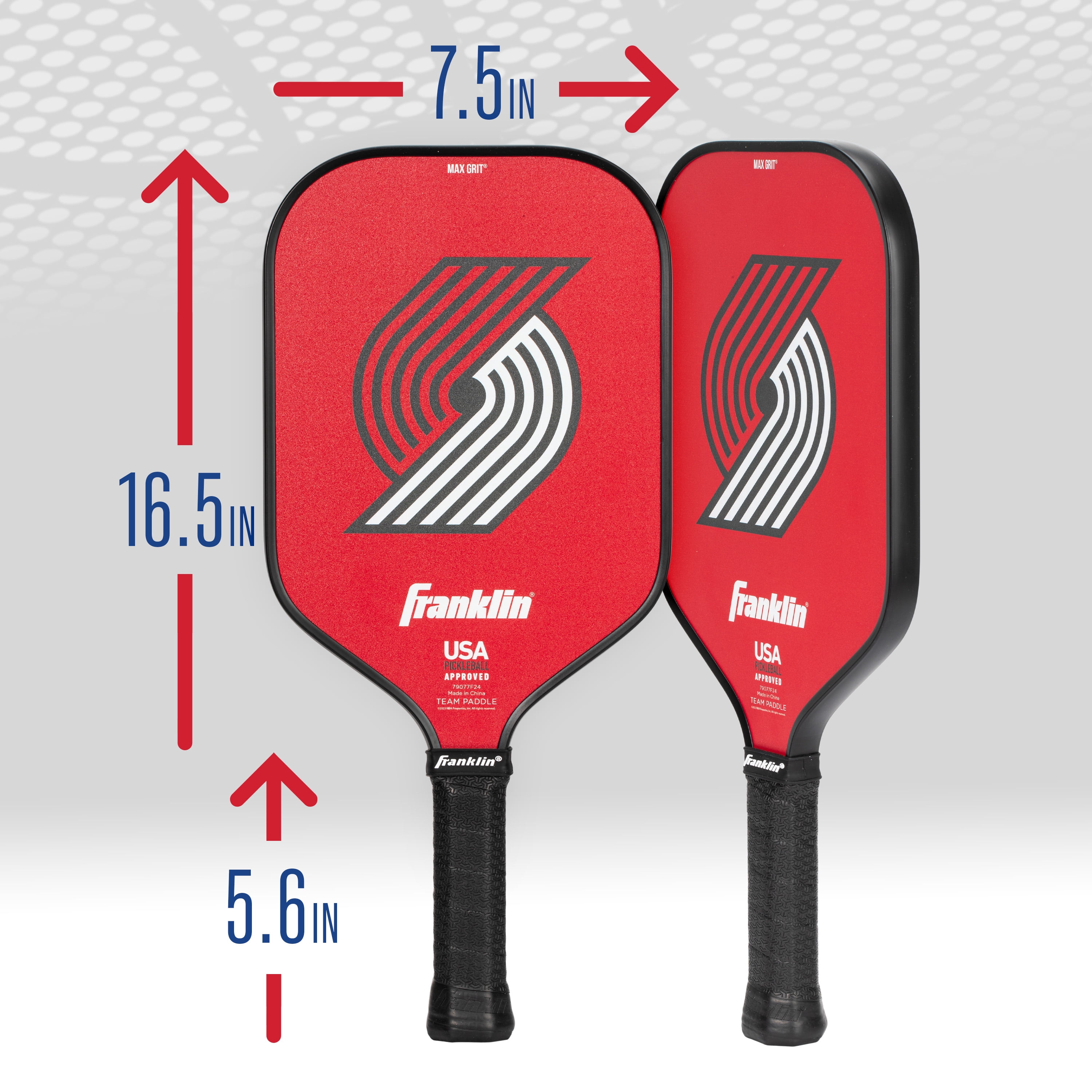 Franklin Sports NBA Portland Trail Blazers Pickleball Paddle - Official NBA Team Pickleball Paddles - USAP (USAPA) Approved Premium Quality Pickleball Paddles - Authentic Team Logos + Colors