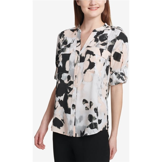 Blusa con Botones de Utilidad Calvin Klein para Mujer Multicolor XS