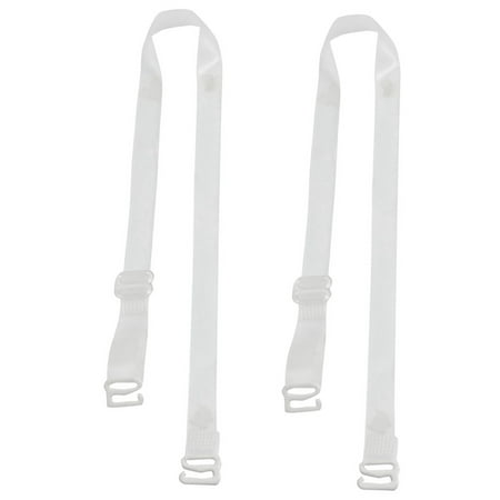 Women Hook End Adjustable Transparent Bra Shoulder Straps 2 Pcs