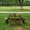 Brown, variant on Outdoor 8 Person Round Picnic Table With 4 Built-in Benches, Umbrella Hole, For Garden, Backyard, Porch, Patio, 2 Color