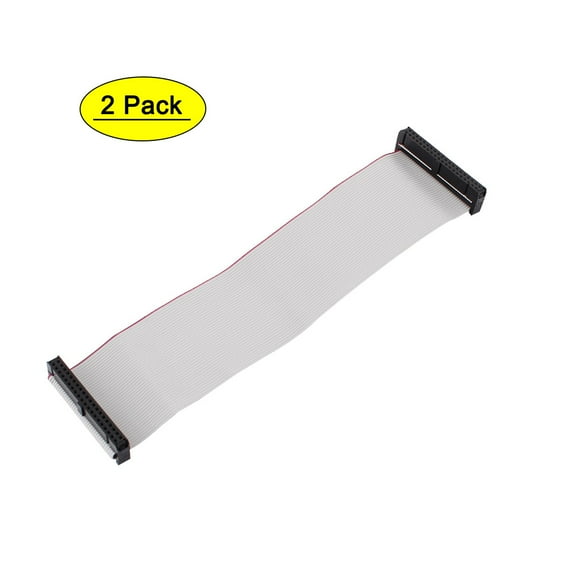 2pcs 2.54mm 40-Pin Female to Female IDE PATA Extension Flat Ribbon Cable 20cm