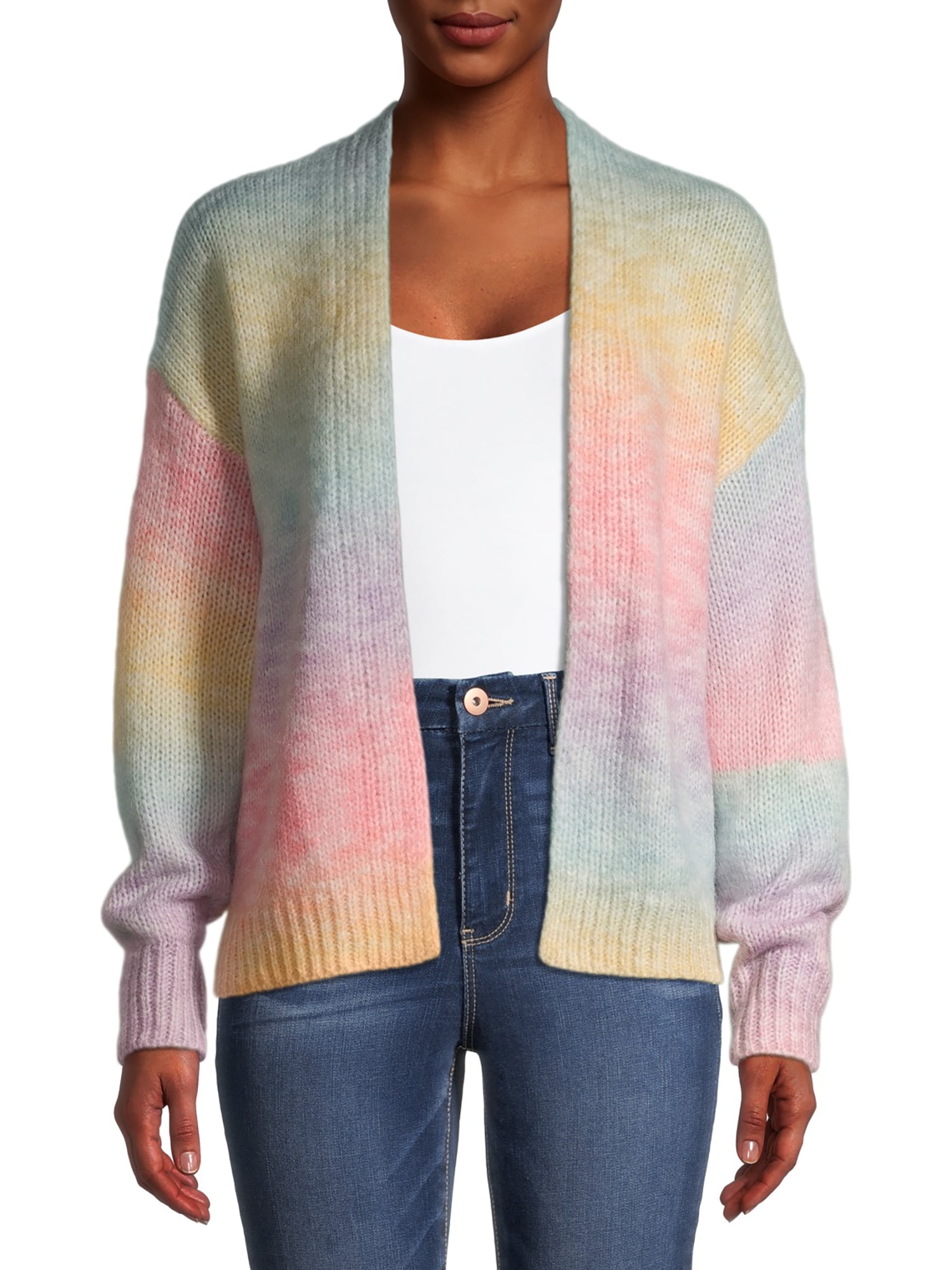 Dreamers by Debut Women's Rainbow Marled Cardigan Sweater -