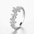 thumbnail image 2 of Daisy Flower Ring Sterling Silver Gold Plated 925 Gemstone Korean Style Fashion Jewelry Gift For Women Everyday Wear, 2 of 4