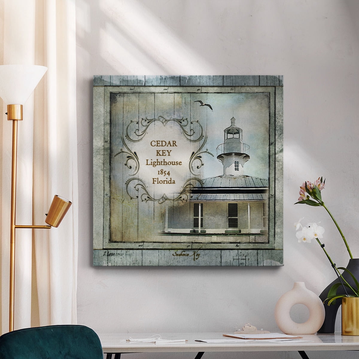 Wexford Home Florida Lighthouse IV-Premium Gallery Wrapped Canvas, 32" x 32" - Ready to Hang