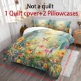 thumbnail image 3 of ZIATUBLES Butterfly Wildflower Print Twin Size Duvet Cover Set, 3 Pieces Soft Cozy Bedding, 1 Duvet Cover & 2 Pillowcases, Easy Care Lightweight Bedding for All Season, Chic Modern Decor, 3 of 8