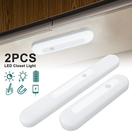 

HOTBEST 2Pack LED Cabinet Light with Motion Sensor Dimmable Wall Light USB Rechargeable Magnetic Strip Light Wireless Night Light 30cm