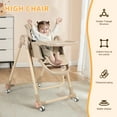 thumbnail image 3 of Loewten 3-in-1 Baby High Chair,Convertible Baby Swing,Foldable Infant Dining Chairs Seat with Wheels for Babies and Toddlers,Brown, 3 of 11