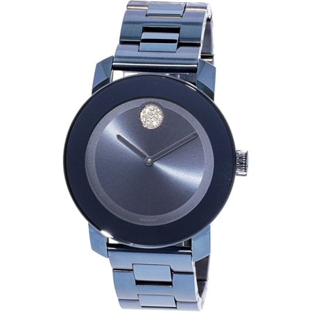 BOLD BLUE TONE CRYSTAL STAINLESS STEEL WATCH