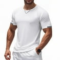 thumbnail image 6 of Iugvhana Men's Mesh Ice Silk Training T-Shirts Seamless Tops Short Sleeve Crewneck T-shirt Quick Drying Sport Running Tee White M, 6 of 9