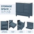 thumbnail image 3 of 36" Bathroom Vanity with Ceramic Sink, Freestanding Storage Cabinet with Drawers and Shelves, Blue Gray, 3 of 8