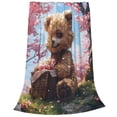 thumbnail image 2 of Fuzoiu Romantic Floral Bear Print Ultra-Soft Micro Fleece Blanket,All Seasons Flannel Throw, Lightweight Blanket for Bed, Sofa, Couch, Movie Night, Camping, and Travel-80"x60", 2 of 7