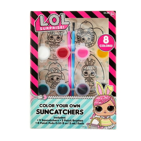 The LOL Surprise Paint Your Own Suncatcher has Suncatchers, Paint, and Paint Brushes