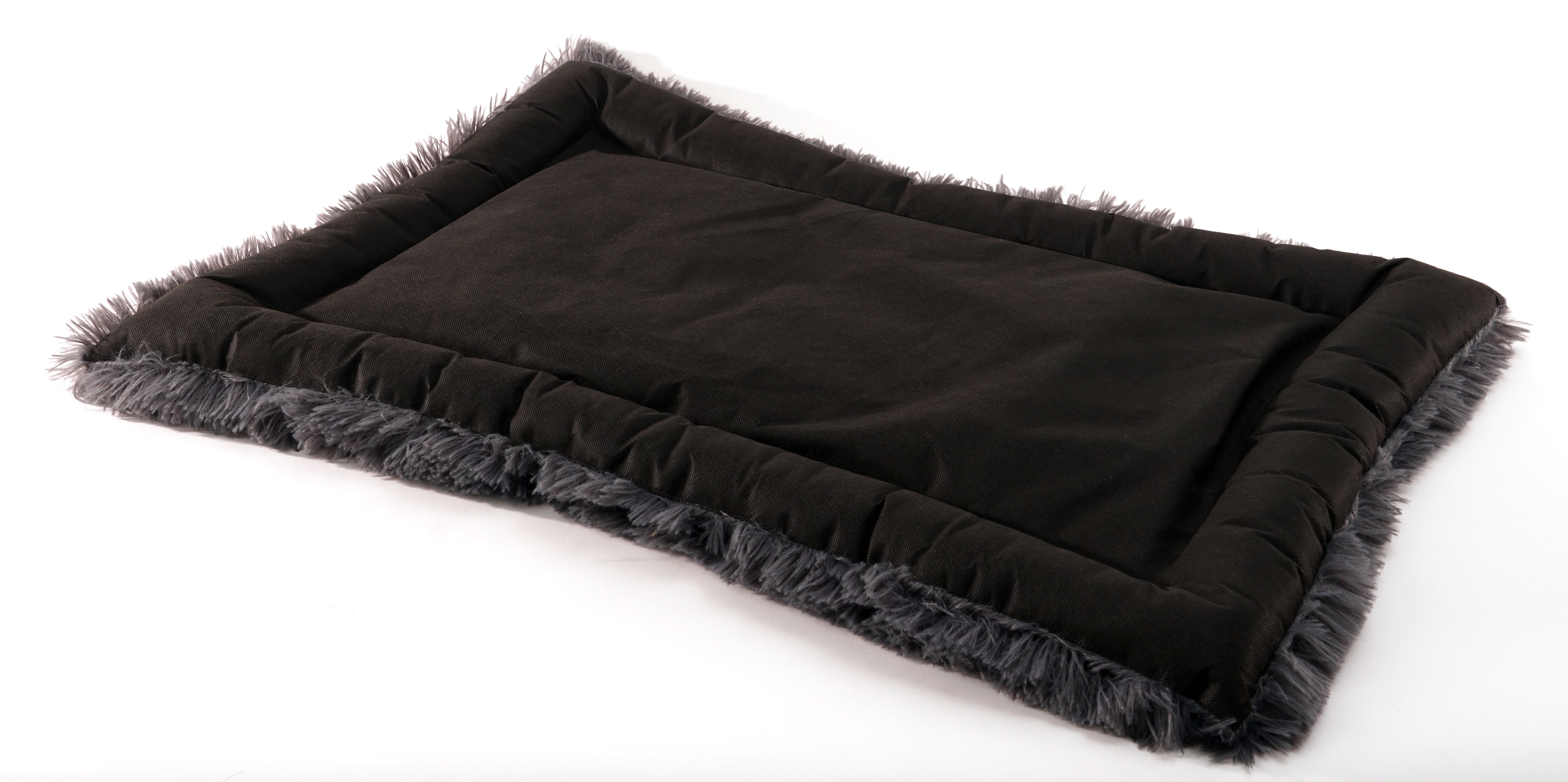 Precious Tails Eyelash Faux Fur Bordered Dog Cat Mat Bed - Large