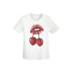 thumbnail image 3 of Camiseta con estampado de labios de cereza para San Valentín para mujer, camisetas de manga corta con cuello redondo, camisetas informales, 3 of 6