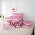 thumbnail image 6 of Erosebridal Pink Leopard Print Girls 7pcs Bedding Comforter Set,Chic Cheetah Pattern Queen Bedding Sets For Women Adults,Reversible Pink, 6 of 7