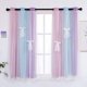 thumbnail image 1 of Cortinas Yancorp para dormitorio de niñas, habitación infantil, 42 cm de longitud, color rosa, 1 of 8