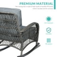 thumbnail image 6 of MEETWARM Outdoor Wicker Patio Rocking Chair Cushioned Rattan Rocker Chair for Porch, Deck, Poolside with Steel Frame, Weather-Resistant Gray Cushions, Set of 2, 6 of 6