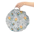 thumbnail image 2 of Floral Round Floor Cushion with Handle, Victorian Style Inspired Rose Flower Silhouettes and Colorful Dots, Pillow for Living Room & Dorms, 18" Round, Pale Taupe and Multicolor, by Ambesonne, 2 of 4