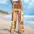 thumbnail image 5 of TMOYZQ Palazzo Pants for Women 2025, Elastic High Waisted Boho Casual Loose Wide Leg Pants Plus Size Print Baggy Lounge Trouser Pants on Clearance, 5 of 6