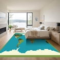 thumbnail image 3 of ODIKA 5'x7' Machine Washable Non-Slip Area Rug, Graphic Teal High Traffic Rug, Green, 1048884, 3 of 7