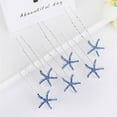 thumbnail image 2 of Slatcetga 6pcs Simple Alloy U Shaped Women Hairpin Hair Clips with Rinestone Starfish Decoration(Blue), 2 of 3