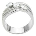 thumbnail image 3 of High polished (no plating) Stainless Steel Ring with AAA Grade CZ in Clear for Women Clear Stone Color Style TK3633 Size 5, 3 of 5