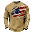 thumbnail image 4 of XIAOCHA Men's USA Flag Print Sweatshirt Long Sleeve Crew Neck Pullover Top Cozy Patriotic Casual Sweatshirts, 4 of 4