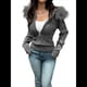 thumbnail image 2 of Suéter Cárdigan con Cremallera para Mujer, Sudadera con Capucha de Piel Sintética con Cable, Chaqueta de Larga, Conjuntos de Punto Y2K Gris L, 2 of 9