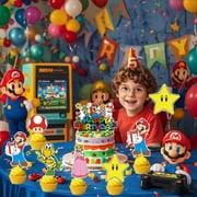 13 PCS Mario Birthday Party Supplies, Cake Decorations for Birthday Party Decorations Theme Birthday Party Supplies