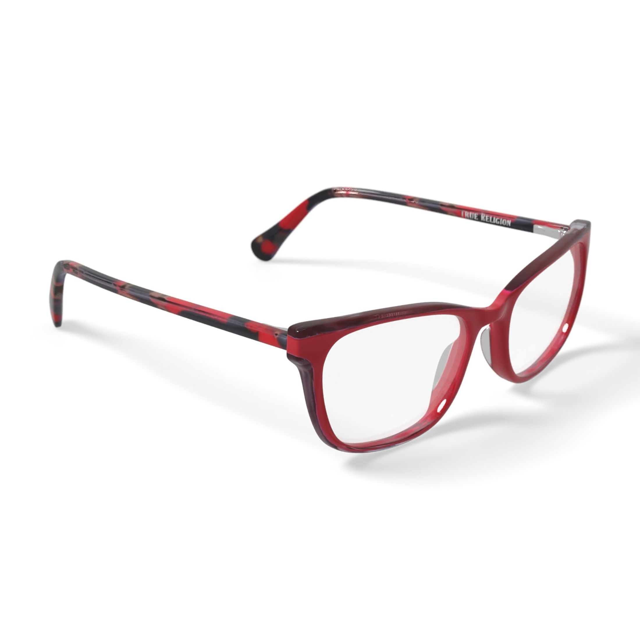 True Religion Women's T037 Square Prescription Eyeglasses with Case, Red