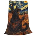 thumbnail image 2 of Pofeuu Starry Night Cat Guitarist A Print Ultra-Soft Micro Fleece Blanket,for Bed Or Sofa,All Season Throw Blankets Flannel Blanket-40"x30", 2 of 7