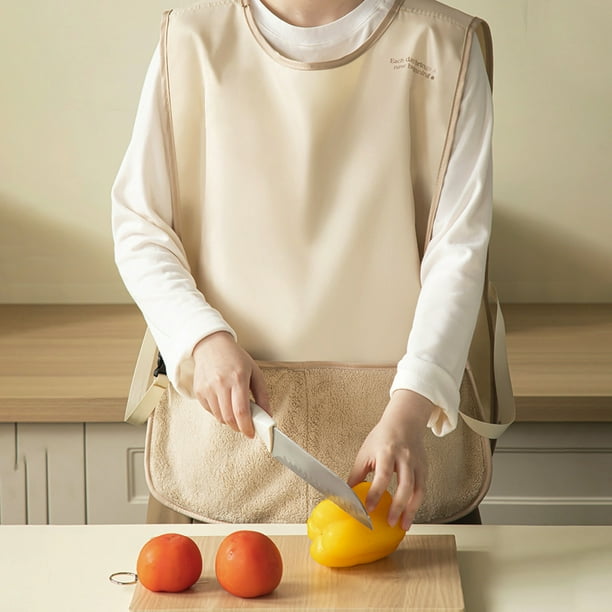Delantal ajustable con bolsillos para utensilios de cocina, toalla para secarse las manos, impermeable y a prueba de aceite, para catering, ropa de trabajo, unisex, para barbacoa, de poliéster.