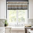 thumbnail image 2 of Brown Wood Grain Valances for Windows Farmhouse Kitchen Curtains Valances Rod Pocket Valance Curtains for Kitchen Windows Vintage Grey Stripe Gradient Grain Window Valances for Bathroom 42"x18", 2 of 6