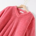 thumbnail image 5 of hotojiny Womens Flannel Nightgowns Winter Warm Long Sleeve Fuzzy Sleepshirt Soft Fluffy Plush T Shirt Dress Loungewear, 5 of 7